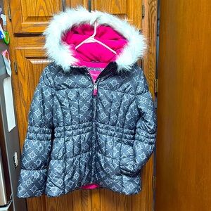 London Fog Girls L Winter Coat Gray/ Pink